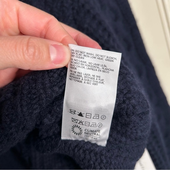 NWT Reformation The Collection Adela Regenerative Wool Cable Sweater Navy small - Picture 15 of 15